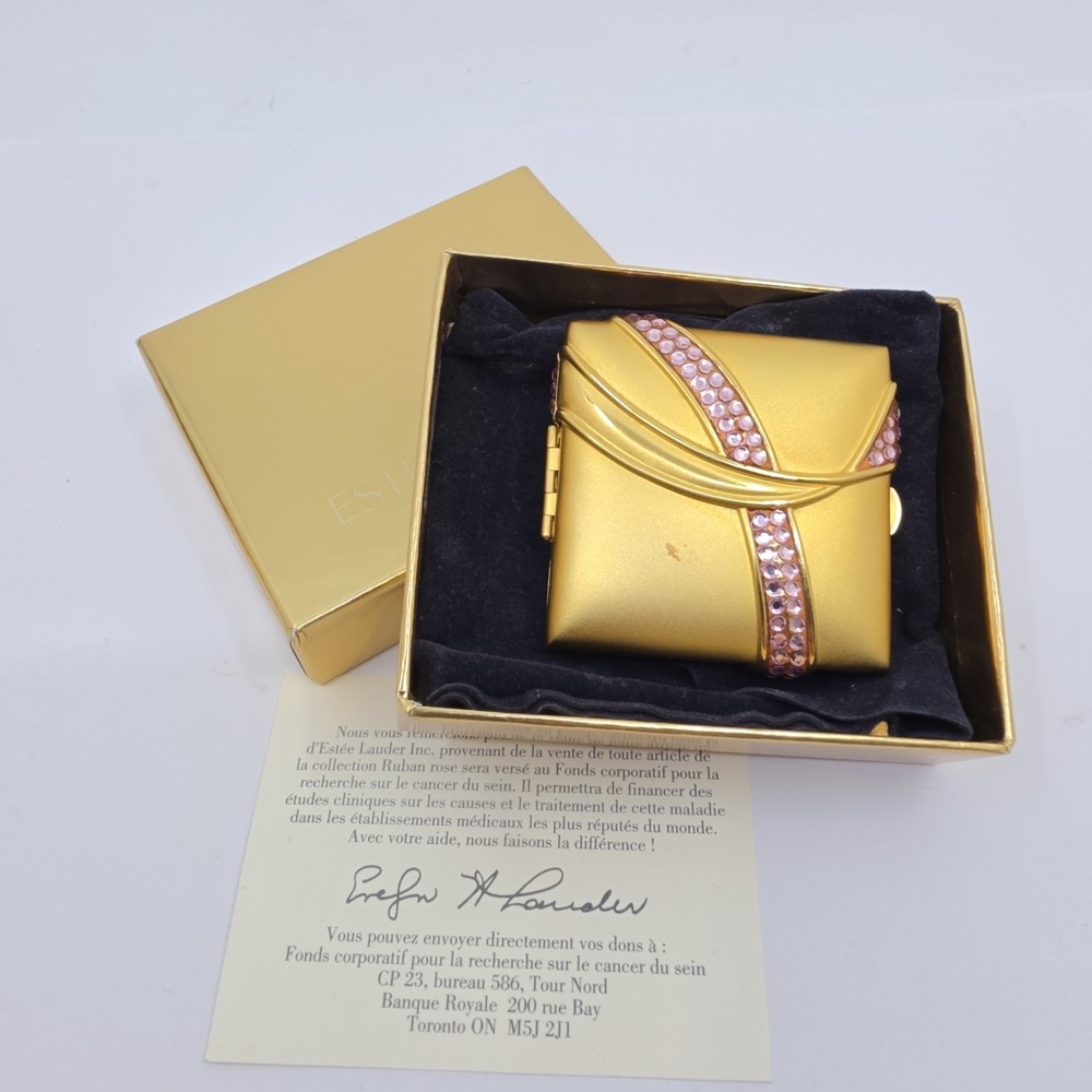 VTG ESTEE LAUDER Pink Ribbon 2005 Lucidity Translucent Powder Compact - NIB